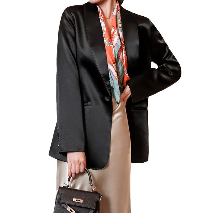 Damen Eleganter Satin Blazer Echoarchiv