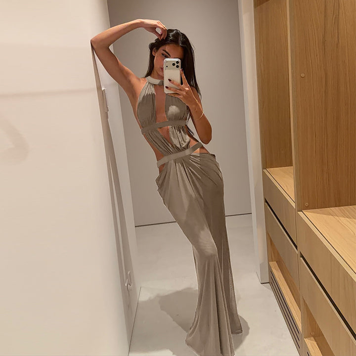 Damen elegantes Wickelkleid mit tiefem V-Ausschnitt und modischen Drapierungen Echo Archiv