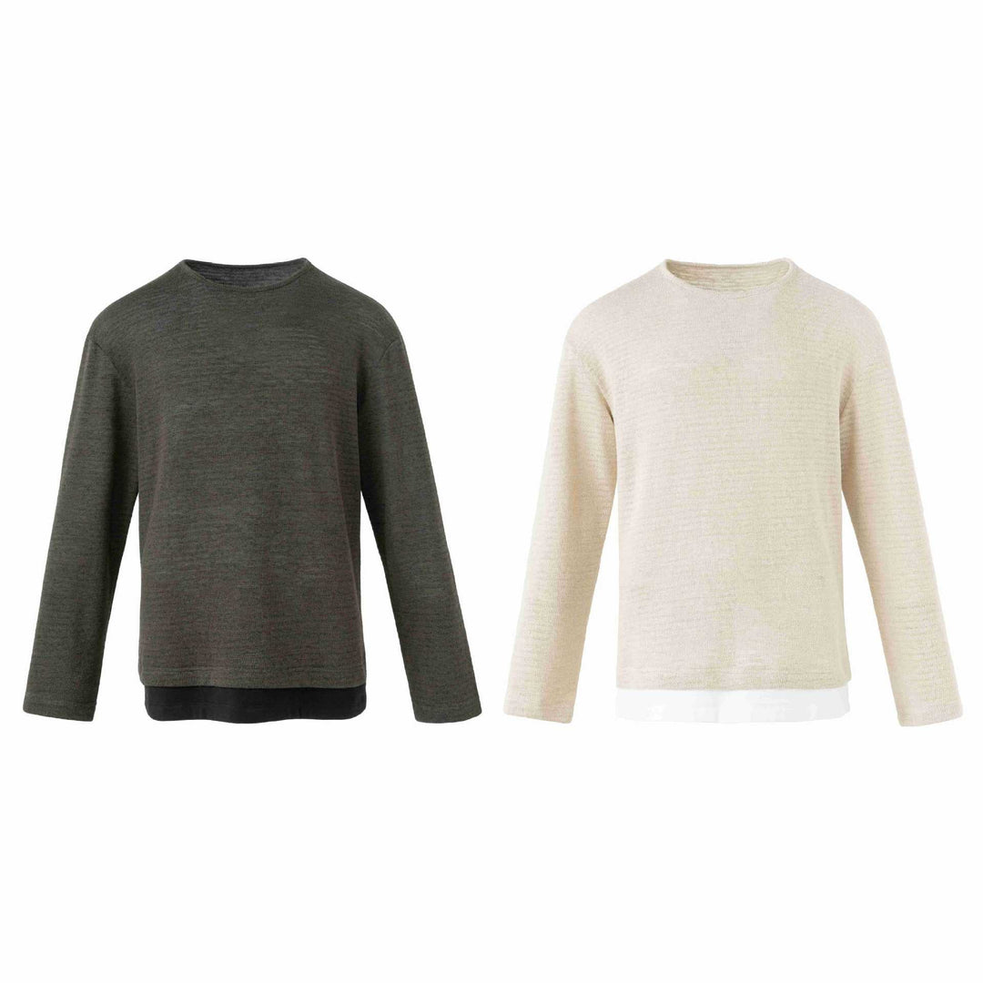 Herren Feinstrick-Pullover mit Rundhalsausschnitt und geradem Schnitt Echoarchiv