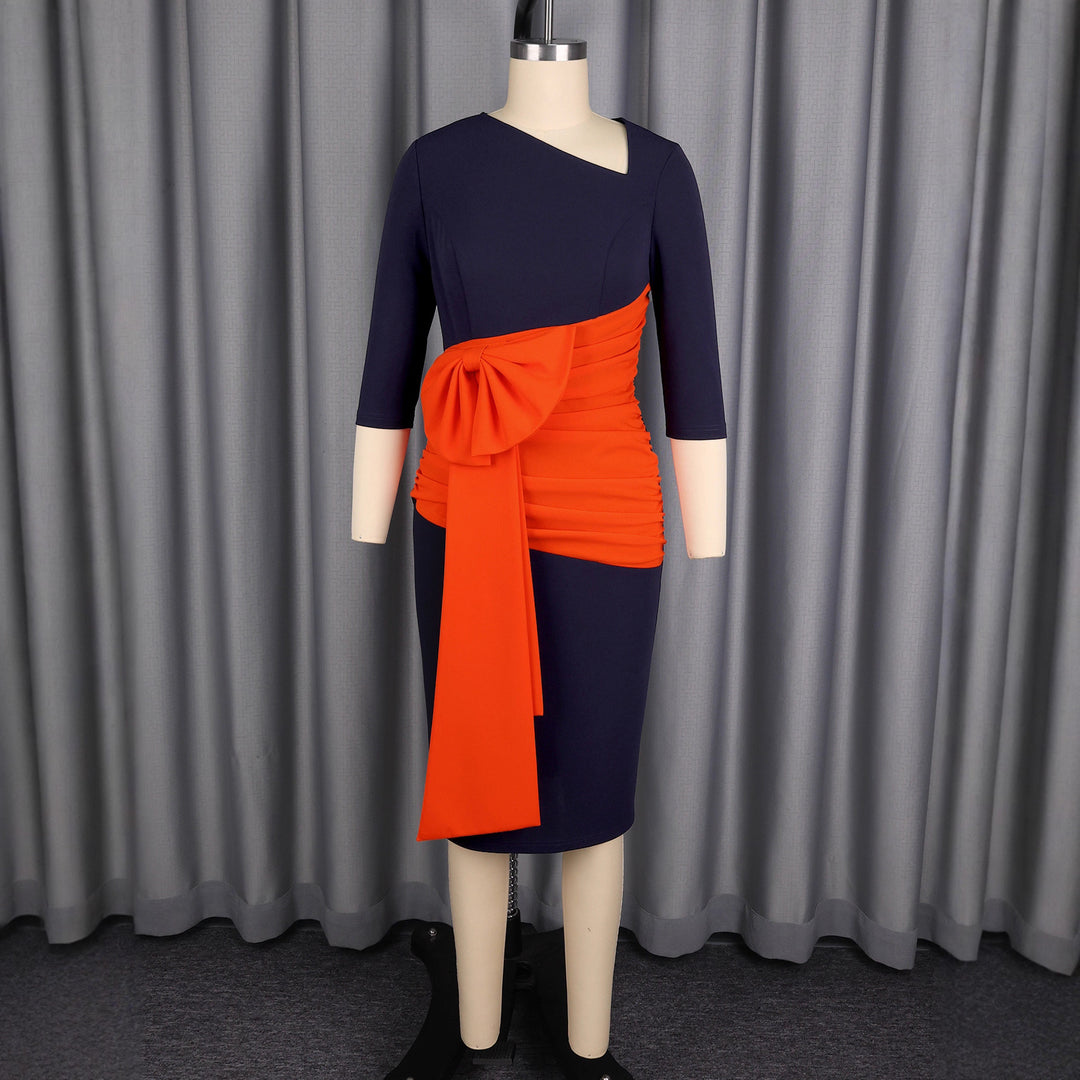 Damen Effortlessly Chic Kleid mit asymmetrischem Design und voluminösem Rüschenelement Echo Archiv