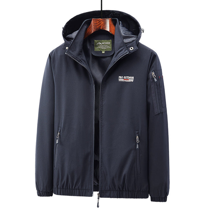 Herren Leichte Softshell-Kapuzenjacke mit wasserabweisender Membran und Ärmeltasche – Taviero