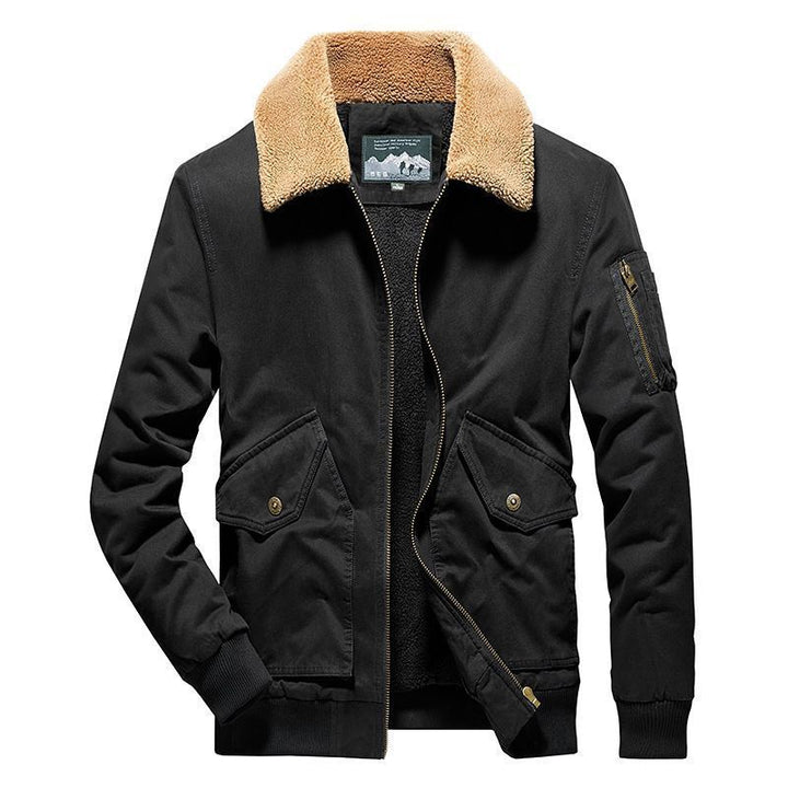 Herren Thermo-Canvasfliegerjacke mit durchgehendem Sherpa-Innenfutter und Pattentaschen Echo Archiv