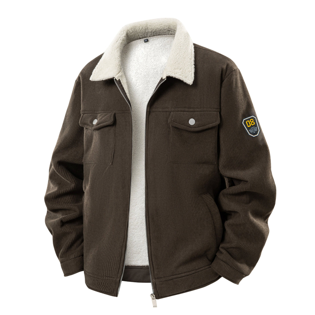 Herren gefütterte Jacke mit Cordstruktur und praktischen Taschen – Taviero