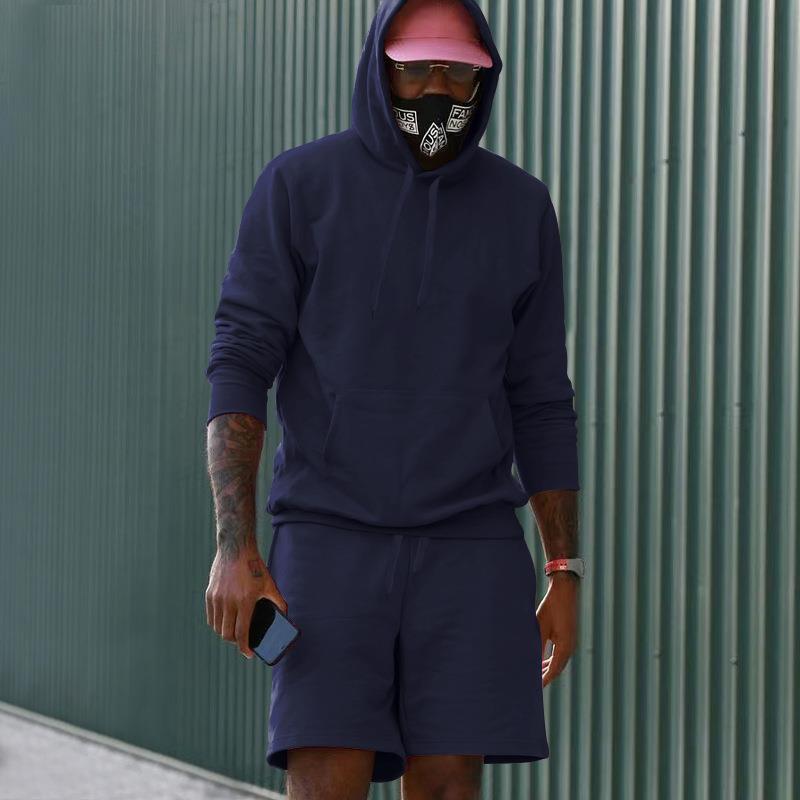 Echoarchiv Herren Hoodie-Shorts-Set mit Kängurutasche