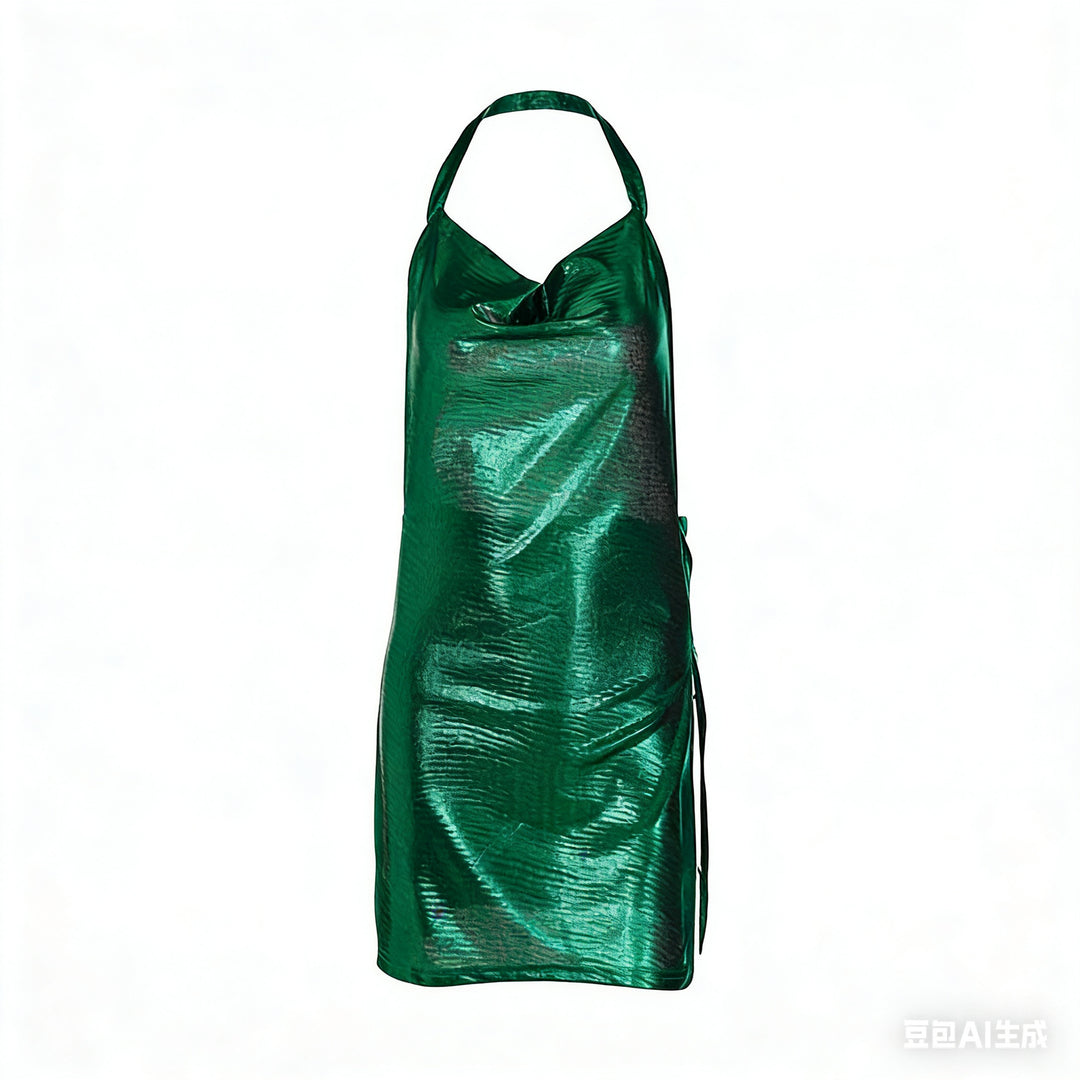 Damen Glänzendes Minikleid mit schulterfreiem Design und eleganten Drapierungen Echo Archiv