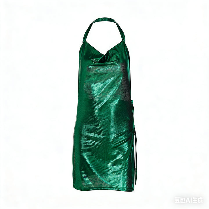 Damen Glänzendes Minikleid mit schulterfreiem Design und eleganten Drapierungen Echo Archiv