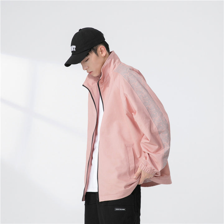 Herren Oversize Übergangsjacke mit Raglanärmeln, Stehkragen und elastischen Bündchen Echoarchiv