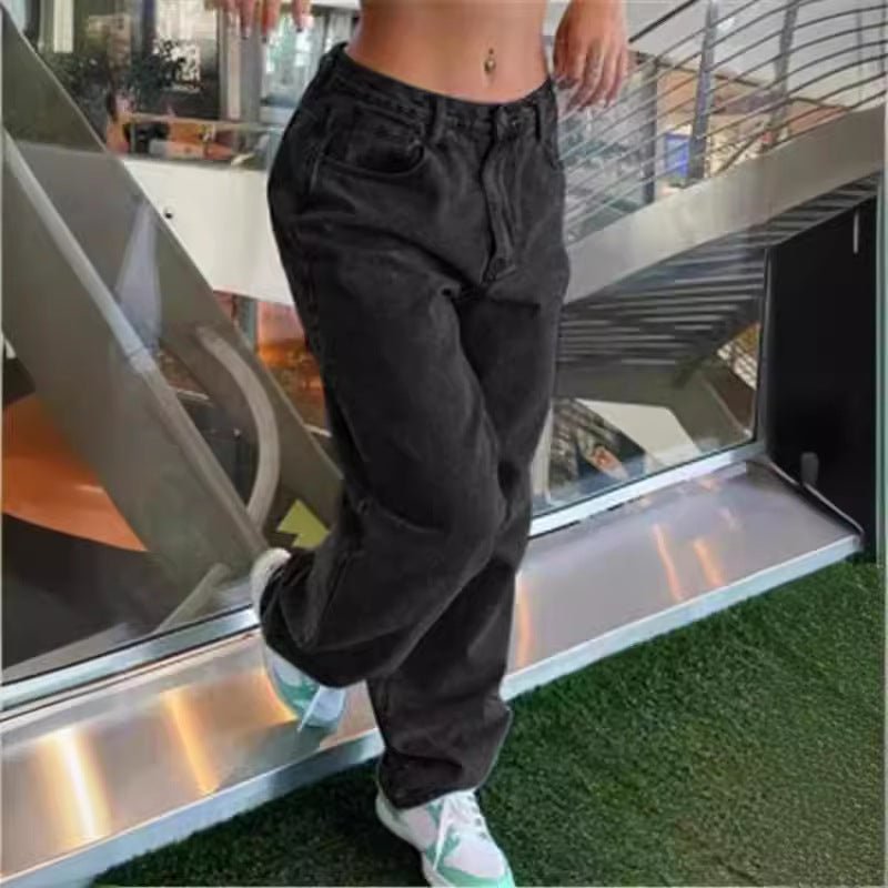 Damen nan relaxed-fit Baggy-Jeans mit hoher Taille und tiefem Schritt Echo Archiv