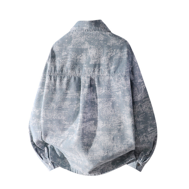 Herren Oversize-Jeanshemdjacke mit washed Effekt, Brusttasche & Druckknopfleiste Echoarchiv