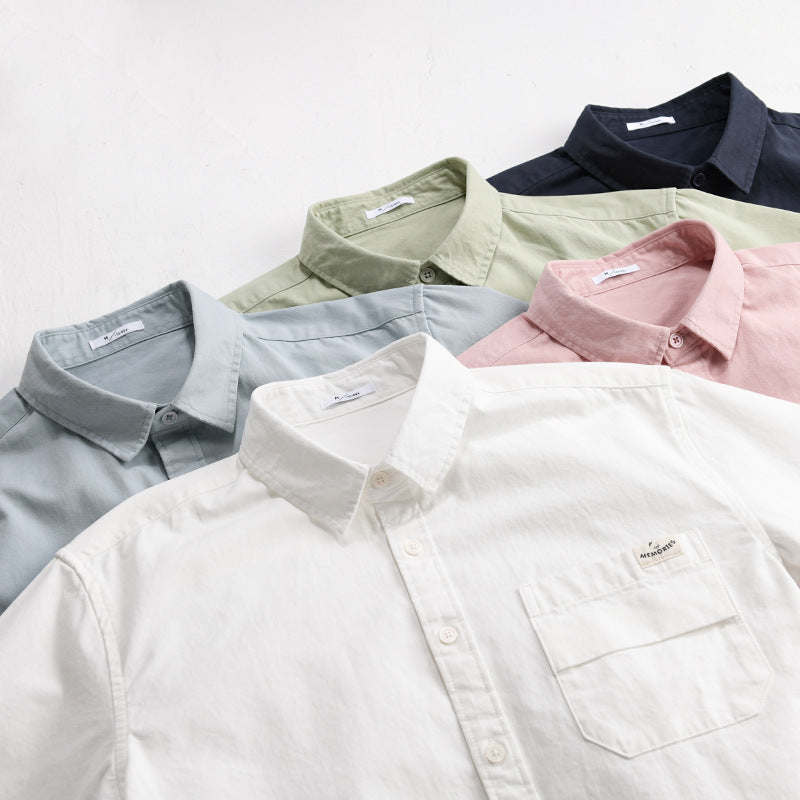 Herren Leichtes Baumwoll-Overshirt mit Kentkragen, Brusttasche und Relaxed-Fit Echoarchiv