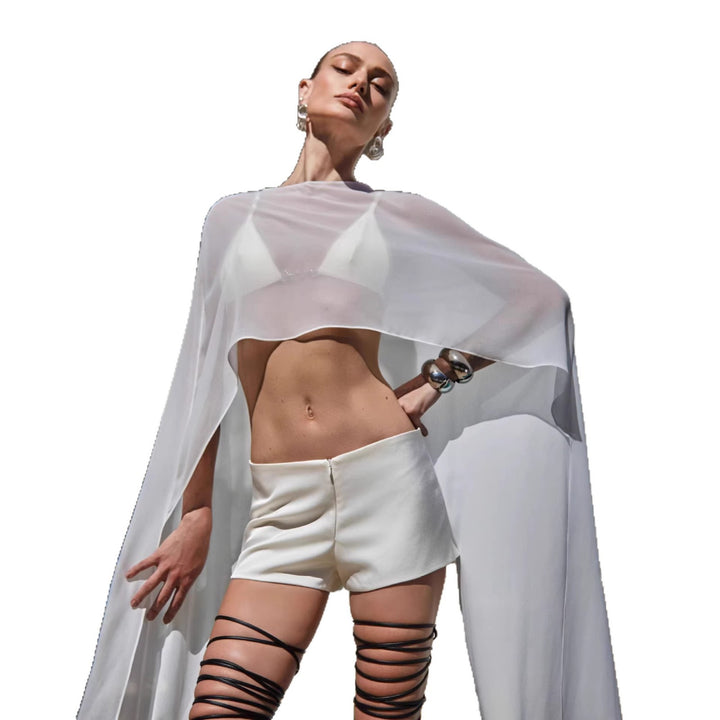 Damen transparentes Strand-Outfit mit modischen Längen und Schnürdetails Echo Archiv