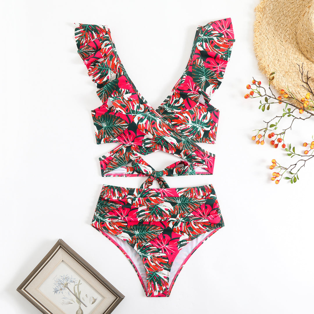 Damen Stilvolles Wickel-Bikini-Set mit Rüschendetails Echo Archiv