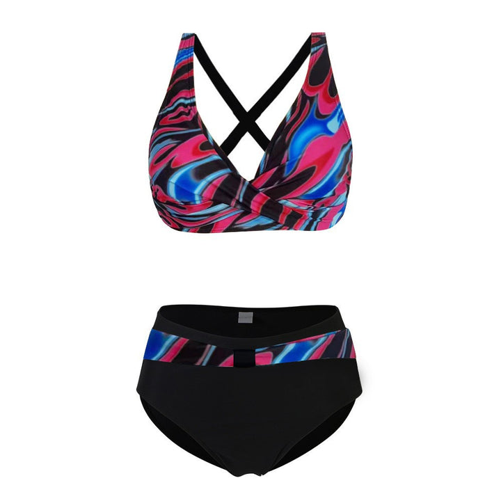 Damen Sportliches Bikini-Set mit trendigem Schnitt und modernem Grafikdesign Echo Archiv