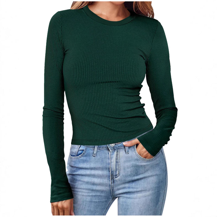 Damen figurbetontes Langarmshirt mit Rippstruktur Echo Archiv