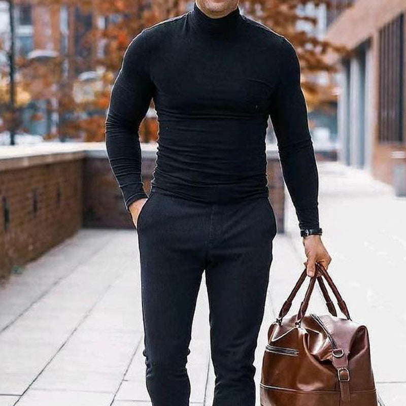 Herren Rollkragenpullover aus weichem Stretchmaterial Echoarchiv