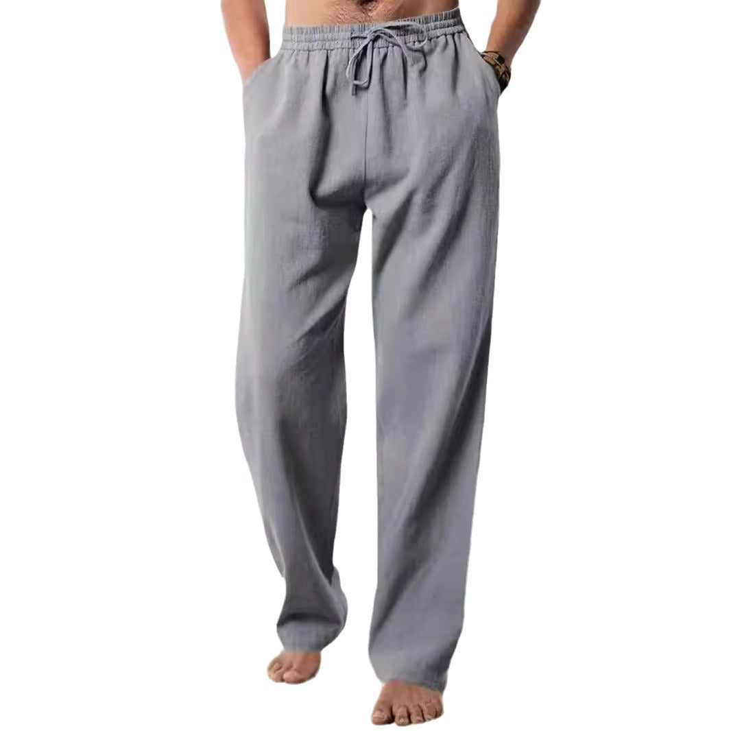 Herren Bequeme Leinenhose mit verstellbarem Bund Echoarchiv