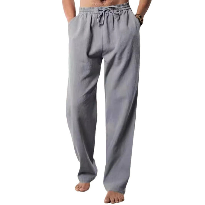 Herren Bequeme Leinenhose mit verstellbarem Bund Echoarchiv