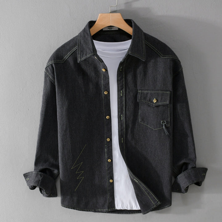 Herren Relaxed-Overshirt aus Baumwoll-Twill mit aufgesetzter Brusttasche Echoarchiv