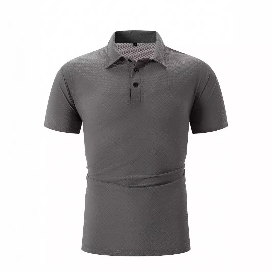 Herren modernes Kurzarm-Polohemd mit strukturiertem Design Echoarchiv