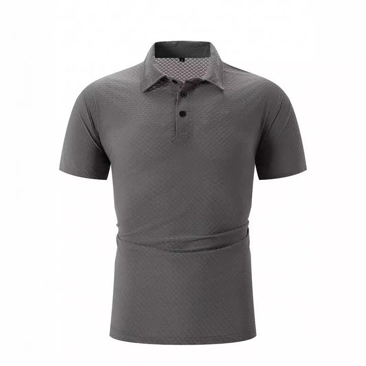 Herren modernes Kurzarm-Polohemd mit strukturiertem Design Echoarchiv