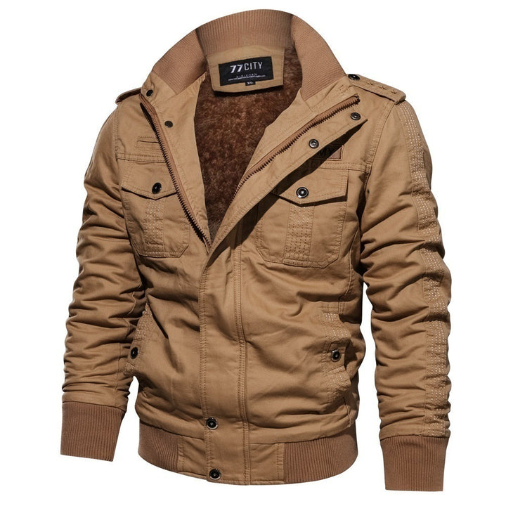 Herren nan militärisch inspiriertes Bomber-Fieldjacke mit Epauletten, verdecktem Reißverschluss und Klappbrusttaschen Echo Archiv