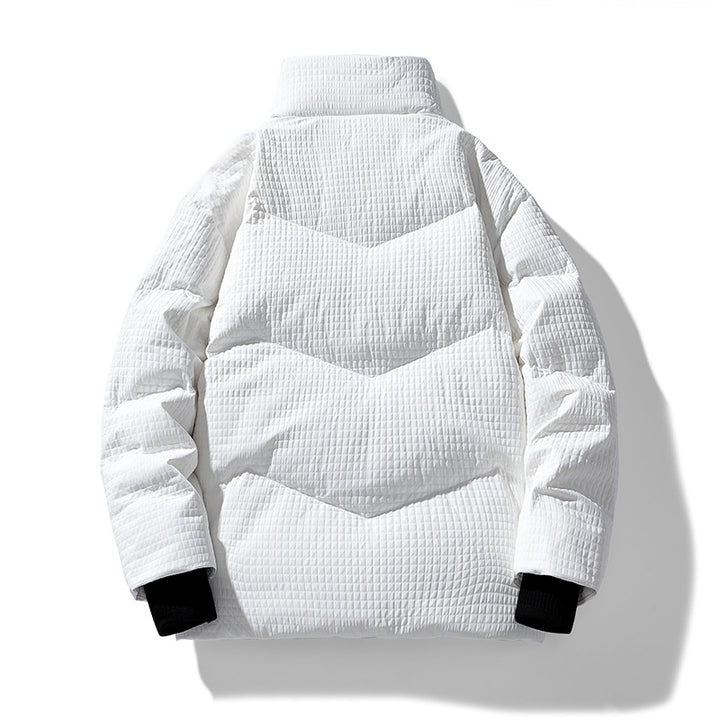 Herren gesteppte wendbare Winterjacke mit Stehkragen und Hahnentrittmuster-Futter Echo Archiv