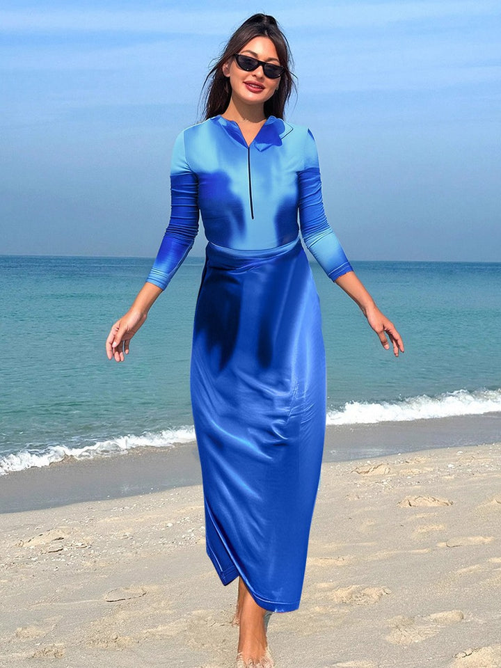Damen Sportliches Strandkleid mit langen Ärmeln Echo Archiv