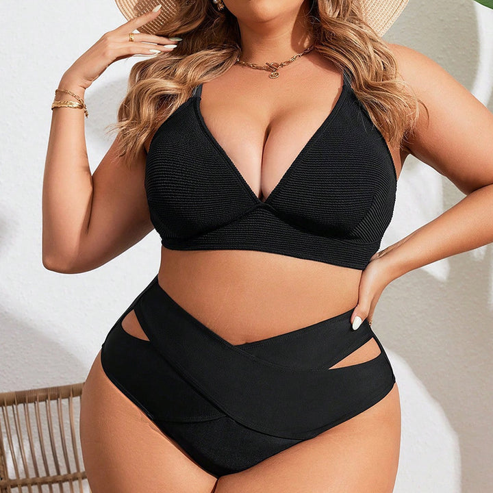 Damen Hochgeschnittene Bikinihose mit gekreuztem Design Echo Archiv