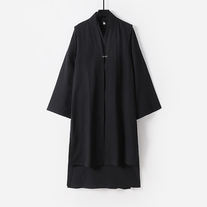 Unisex Langer Oversize-Kimono‑Mantel mit dezentem Knebelverschluss und weiter Silhouette Echoarchiv