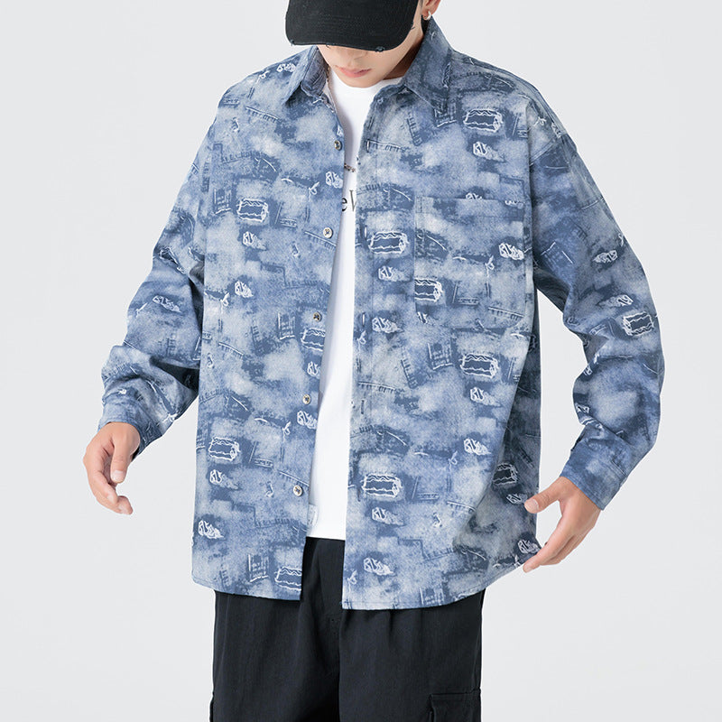 Herren Overshirt mit grafischem Muster Echoarchiv
