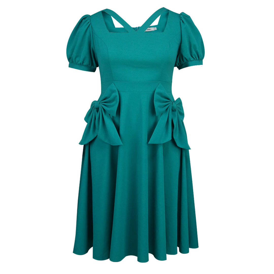 Damen Komfortables Kleid mit voluminösen Schleifen-Details Echo Archiv