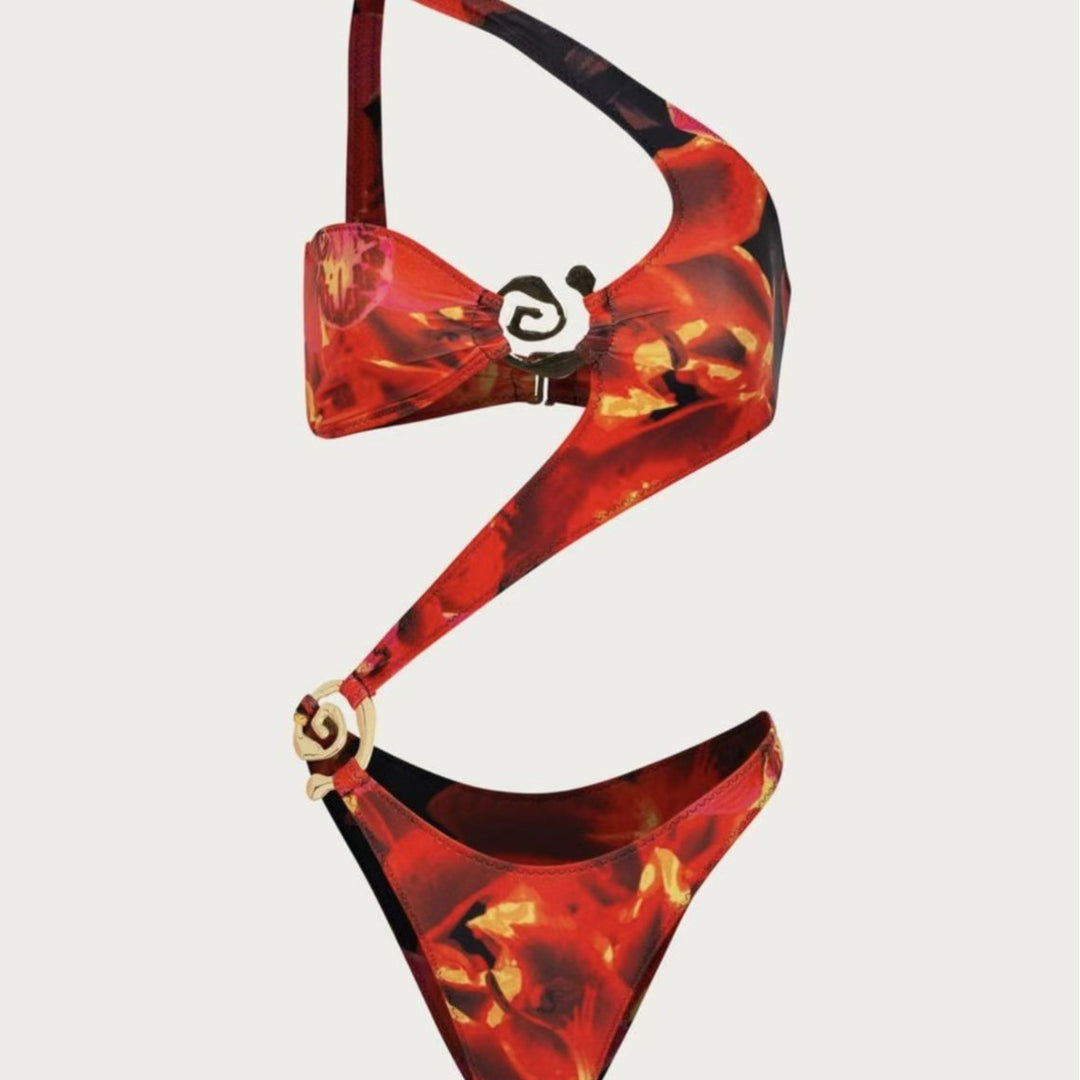 Damen Triangel-Bikini mit raffiniertem Schnitt und goldenen Akzenten Echo Archiv