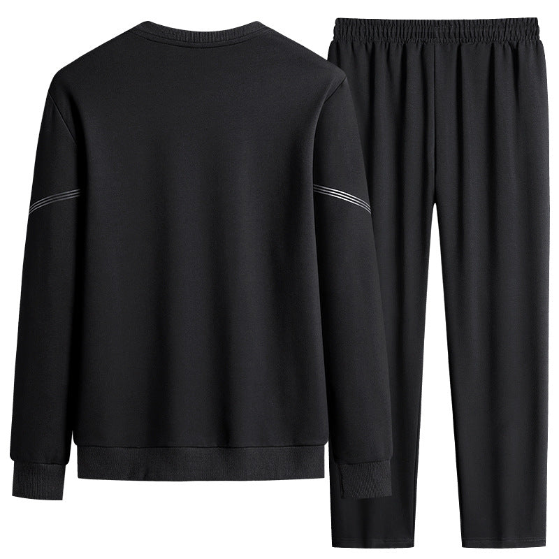 Herren Sportliches Freizeit-Jogginganzug-Set aus atmungsaktivem Funktionsfleece mit Rundhalsausschnitt & Kordelbund Echoarchiv
