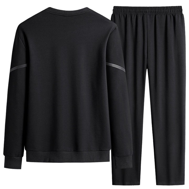 Herren Sportliches Freizeit-Jogginganzug-Set aus atmungsaktivem Funktionsfleece mit Rundhalsausschnitt & Kordelbund Echoarchiv