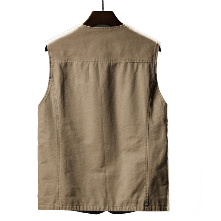 Herren Canvas-Utilityweste mit Netzfutter und Mehrfachtaschen – Marzano