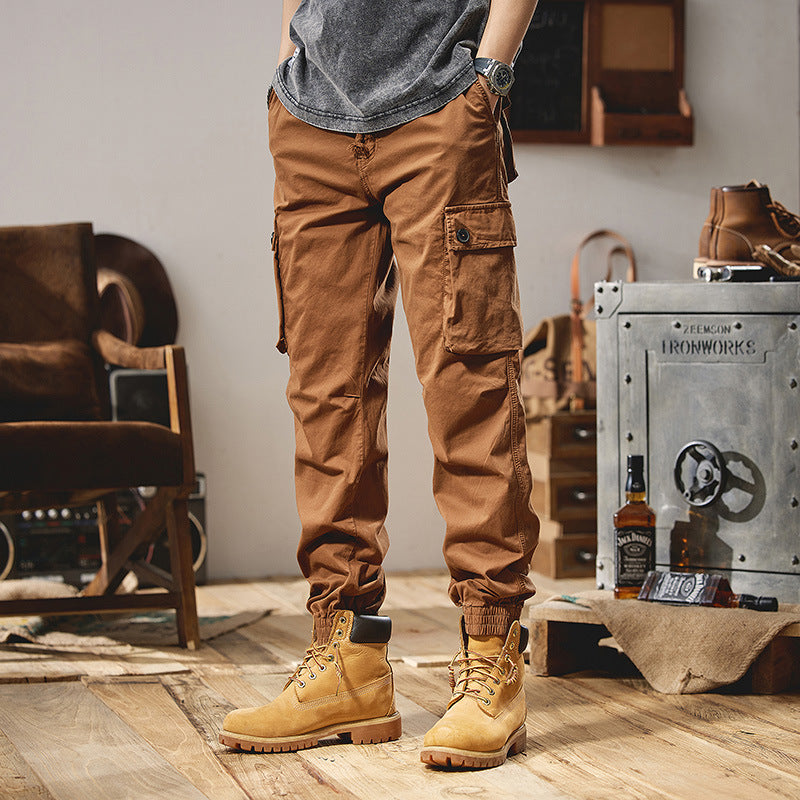 Herren Robust konstruierte Cargohose im Joggerstil mit Tunnelzugbund, aufgesetzten Klapptaschen und elastischem Knöchelabschluss Echo Archiv