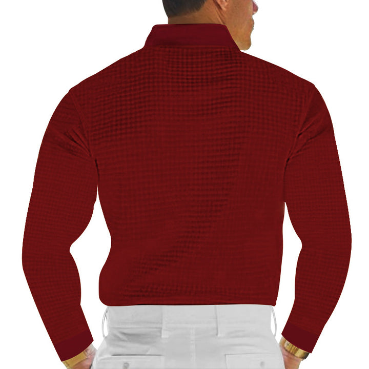 Herren Langärmliges Polohemd mit strukturiertem Design Echoarchiv