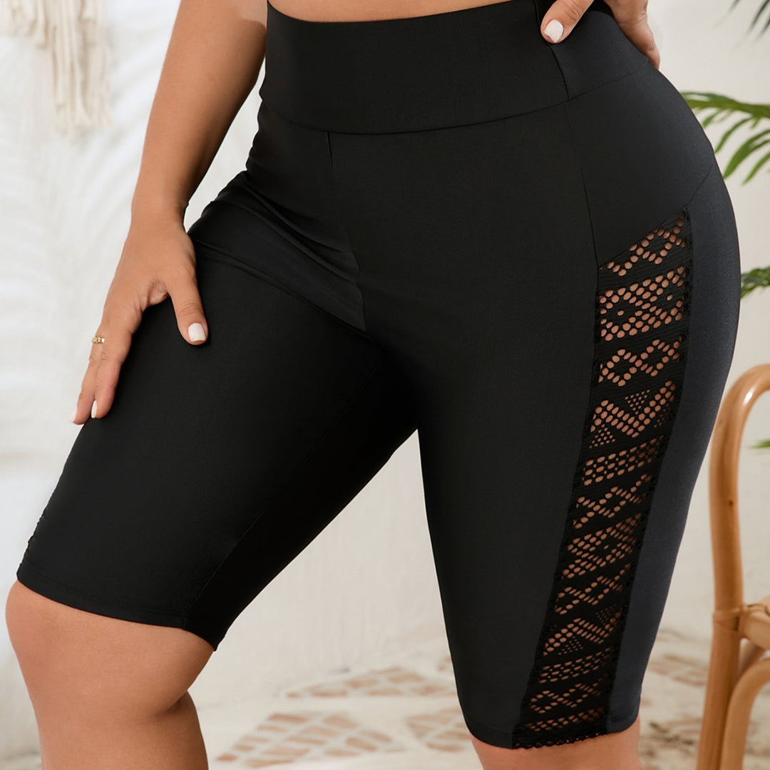 Damen Hochtaillierte Sportshorts mit Netz-Einsätzen Echo Archiv