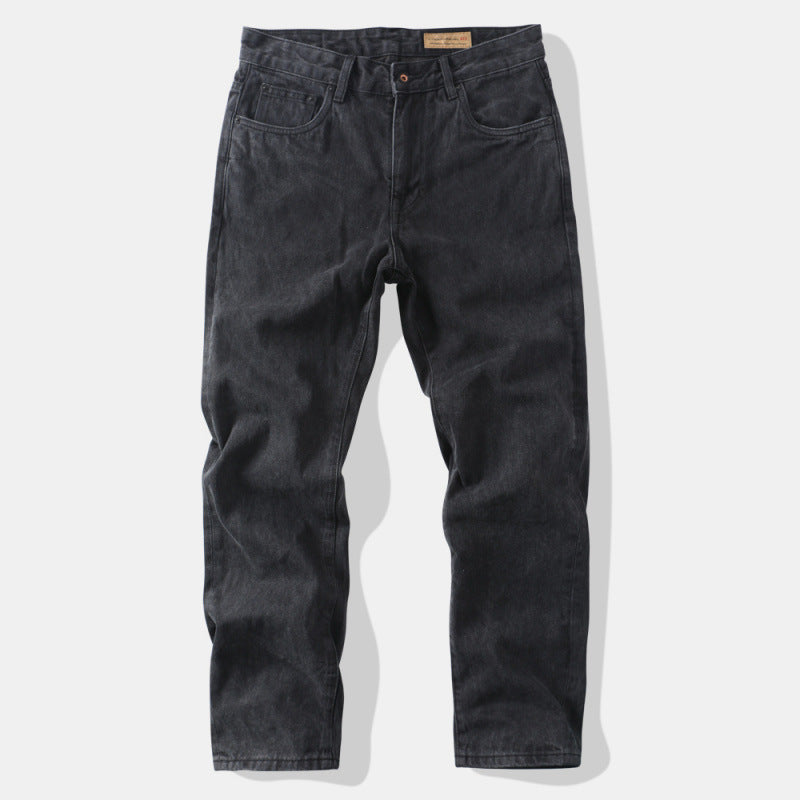 Herren Tapered Relaxed Denim-Jeans mit hoher Bundhöhe und cleaner Used-Optik Echoarchiv