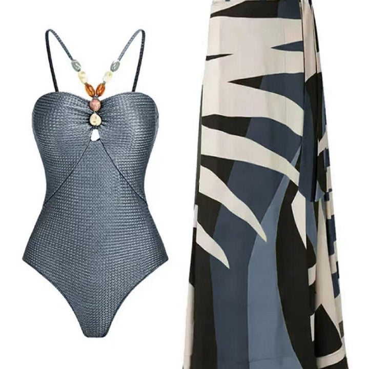 Damen Badeanzug mit trendigem Cut-Out und elegantem Wickelrock Echo Archiv