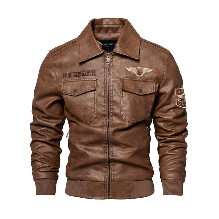 Herren Lässige Kunstlederjacke mit weichem Teddyfutter Echo Archiv