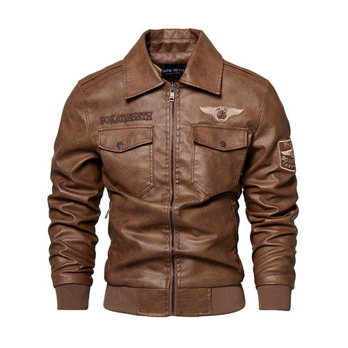Herren Lässige Kunstlederjacke mit weichem Teddyfutter Echo Archiv