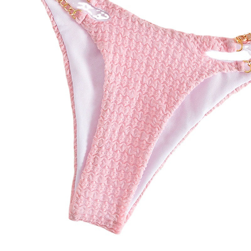 Damen Triangel-Bikini mit raffinierten Kettenakzenten und hochwertiger Rippstruktur Echo Archiv