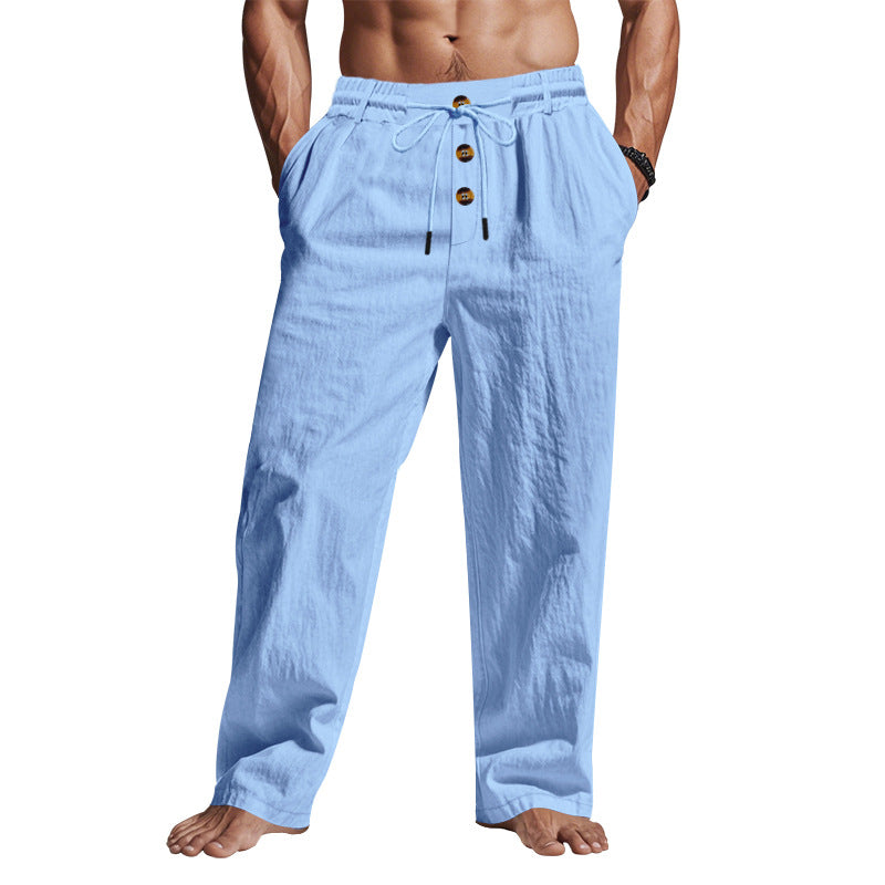 Herren luftige Strandhose mit verstellbarem Bund und praktischen Taschen Echoarchiv