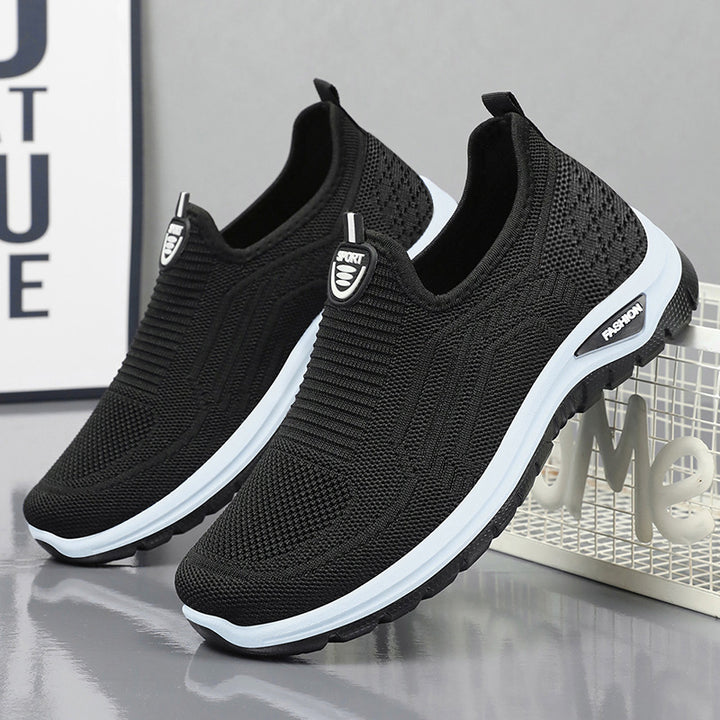 Herren nan nahtloser Komfort-Slipper mit elastischem Strickoberteil, stoßdämpfender Dual-EVA-Sohle und ergonomischer Fußbettstütze Echo Archiv