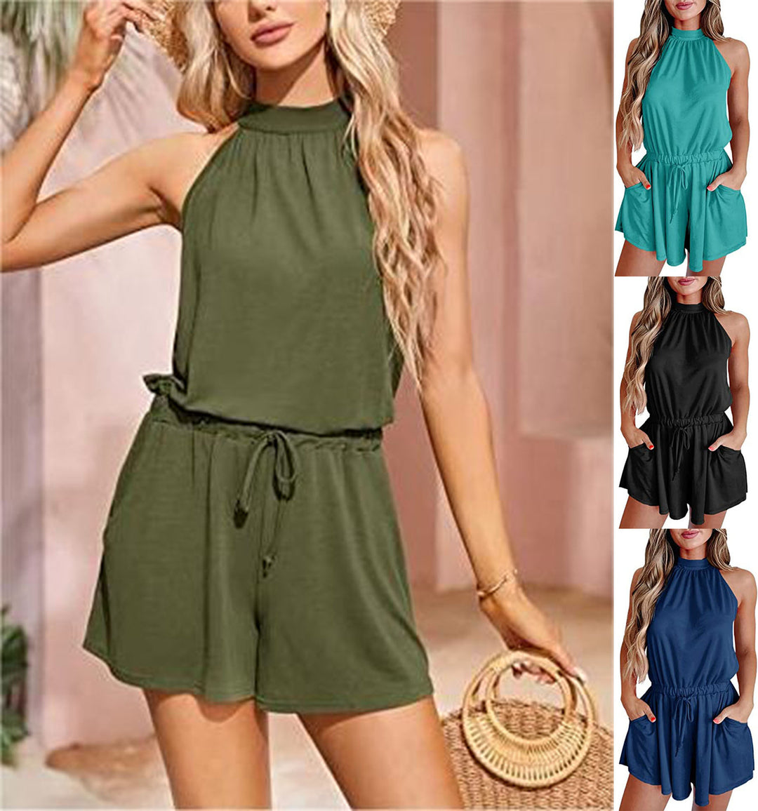 Damen Jumpsuit mit hohem Kragen und tailliertem Schnitt Echo Archiv