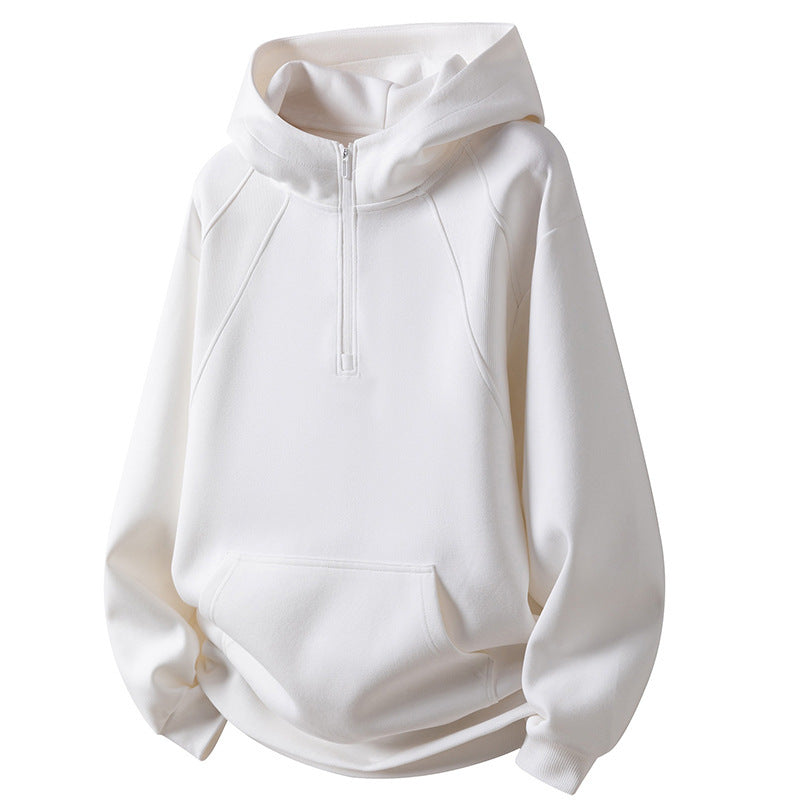 Herren Sportliches Fleece-Hoodie mit halbem Reißverschluss Echoarchiv
