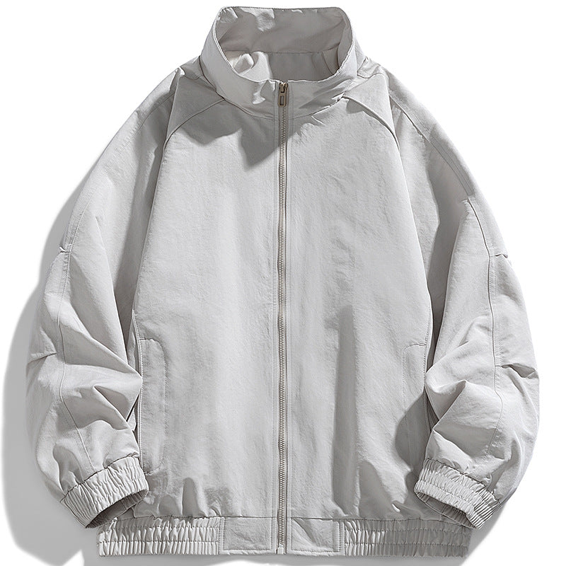 Herren urban oversized Blouson mit Stehkragen, Raglanärmeln und Utility-Armtasche – Taviero