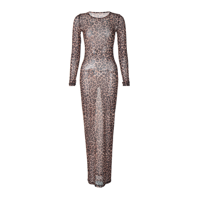 Damen Maxikleid mit elegantem Leopardenmuster Echo Archiv