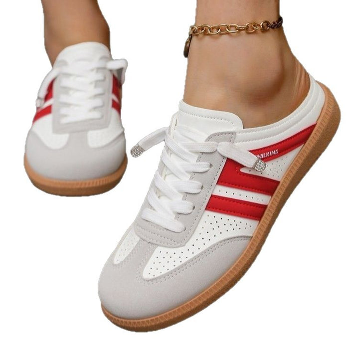 Damen Offene Sneaker‑Mules im Retro‑Tennisstil mit Gummisohle – Névara